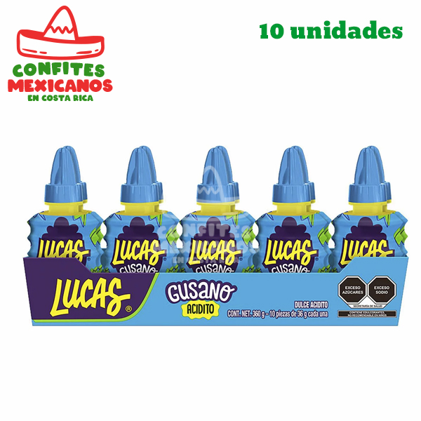 Lucas gusano manzana verde - Paquete 10 pcs | Confites mexicanos en ...